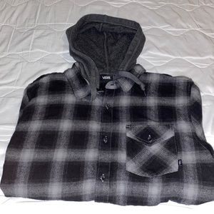 Vans Mens Button Flannel Hoodie Large NWT New!